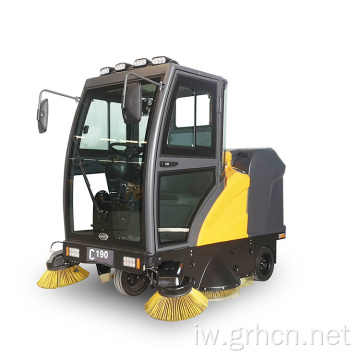 מטאטא כביש לרכיבה המופעל באמצעות סוללה